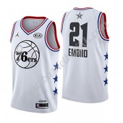 Philadelphia 76ers 2019 Joel Embiid 21# Hvit All Star Game NBA Basketball Drakter Swingman..